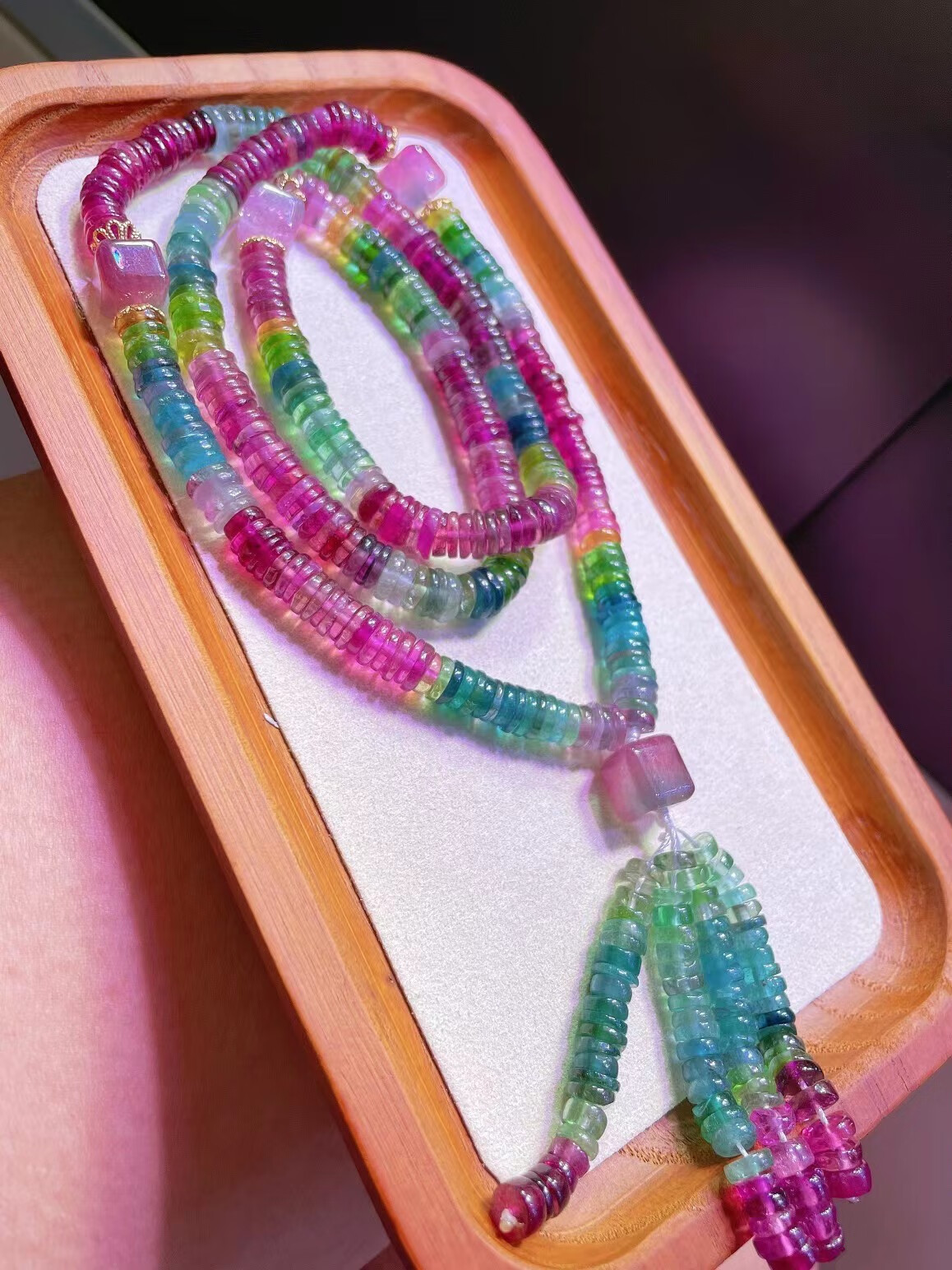 碧玺手链 女108颗通透巴西碧玺单圈手串彩虹碧玺多圈 其他规格成色(联