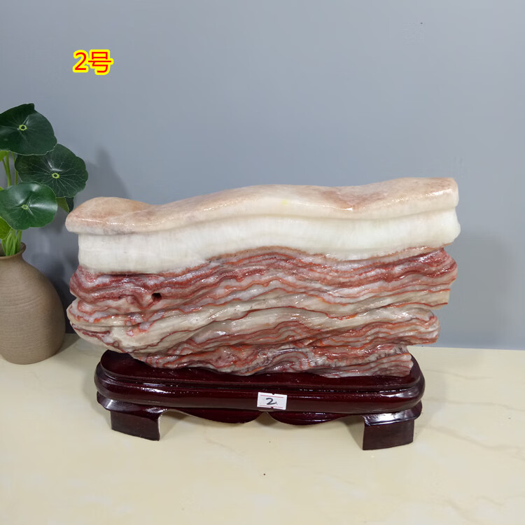 猪肉石奇石猪肉石天然原石观赏石红烧肉腊肉五花肉玉石收藏装饰摆件