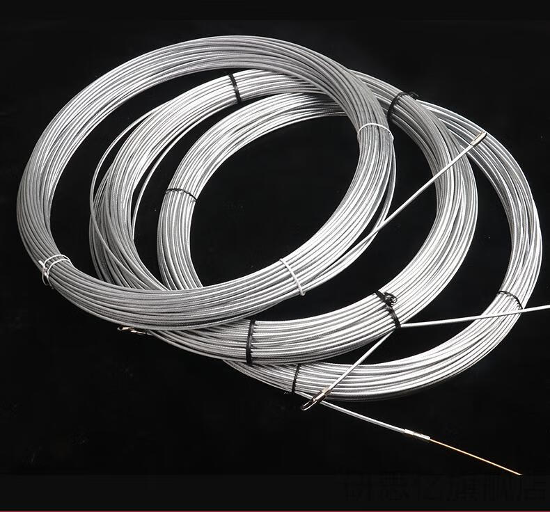 穿管引线穿线神器手动串线电线弹簧头拉线器电工拽线钢丝2510米圆头
