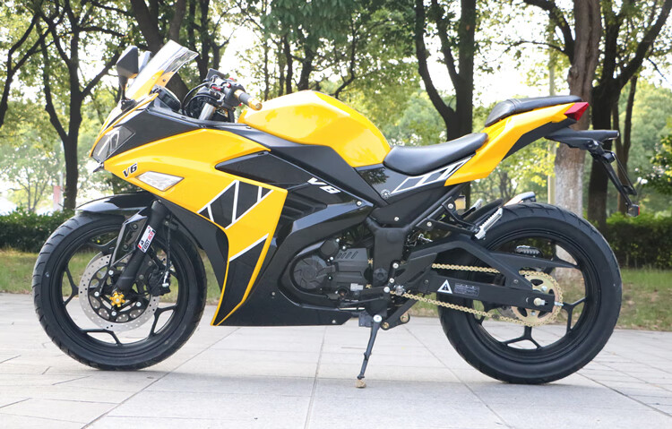 定制6摩托车跑车地平线3250双缸街车400水冷电喷趴赛款式可上牌黑色国