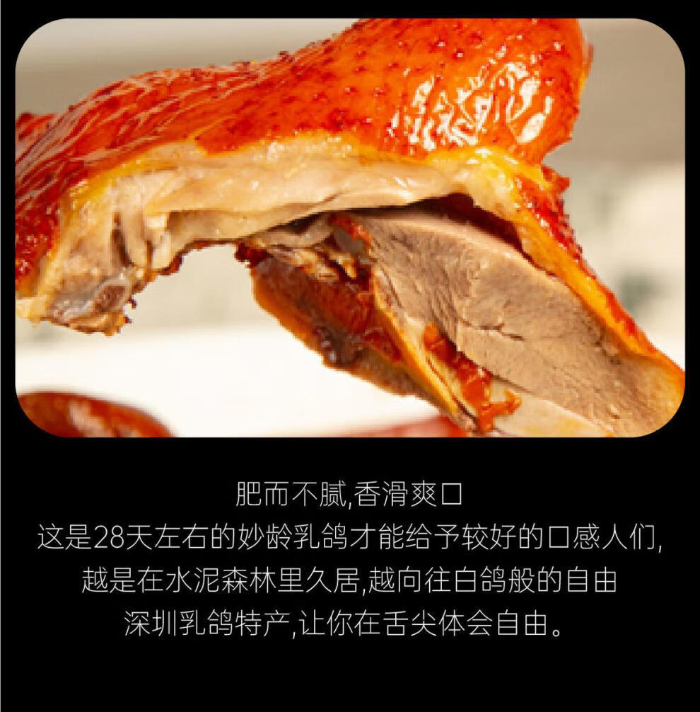 光·明脆皮红烧乳鸽爆汁脆皮乳鸽半成品酒店餐饮高端食材鸽子肉新鲜