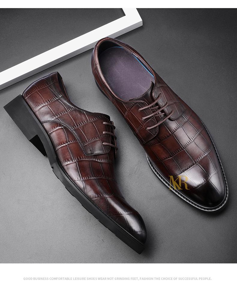mukaruo高端品牌皮鞋男夏季新款英伦风商务休闲鞋系带舒适潮流德比
