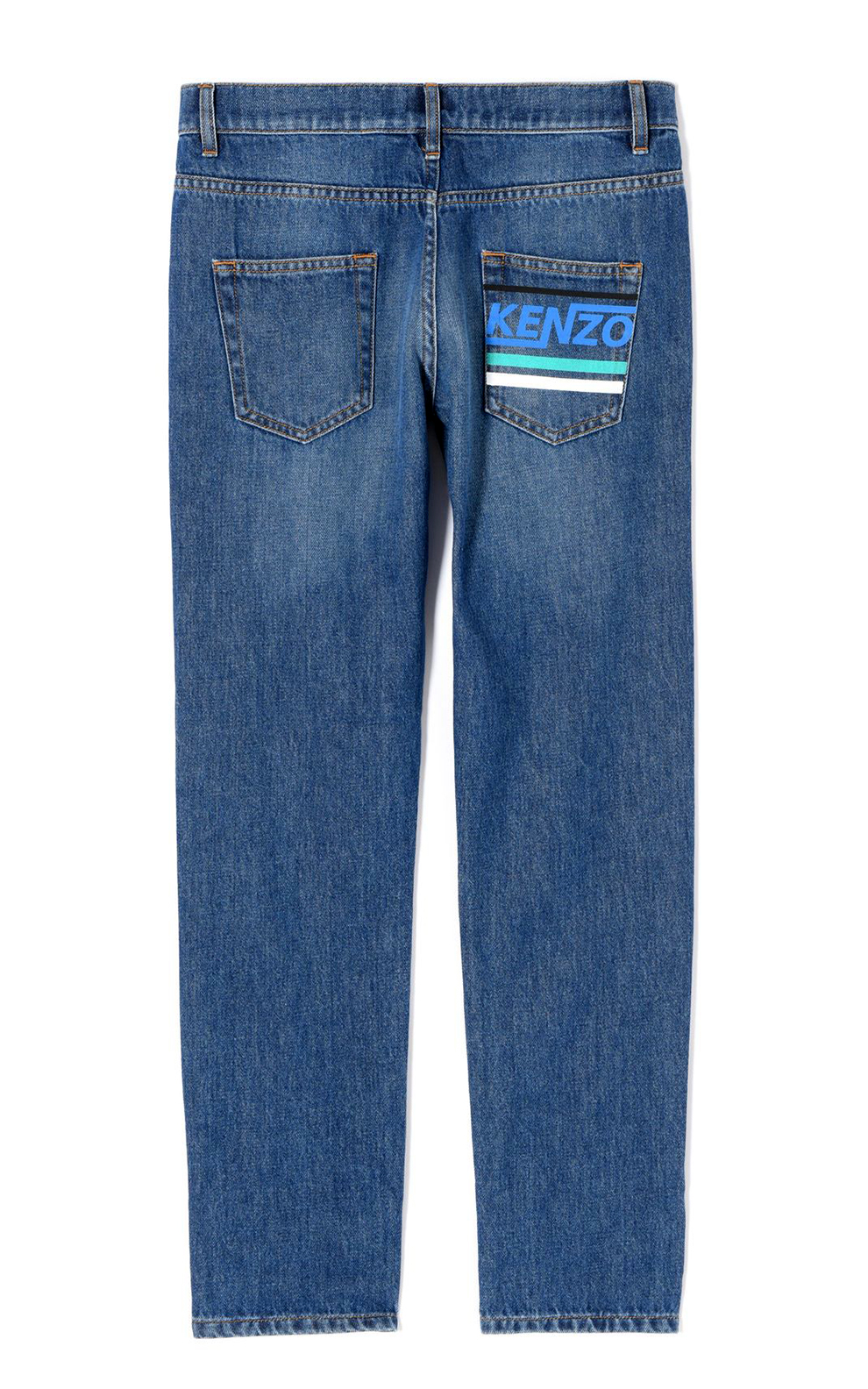 【现货】kenzo 高田贤三 女士棉质水洗直筒男友风牛仔裤 蓝色 l【图片