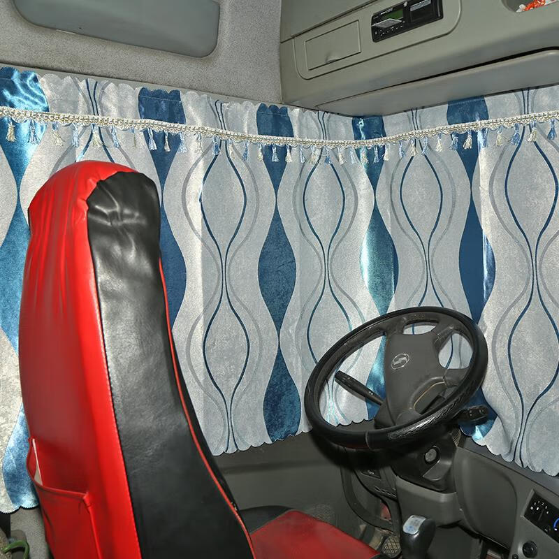 大货车窗帘遮阳帘解放j6pjh6j6l新m3000乘龙h7轨道防晒卧铺帘 【竖条