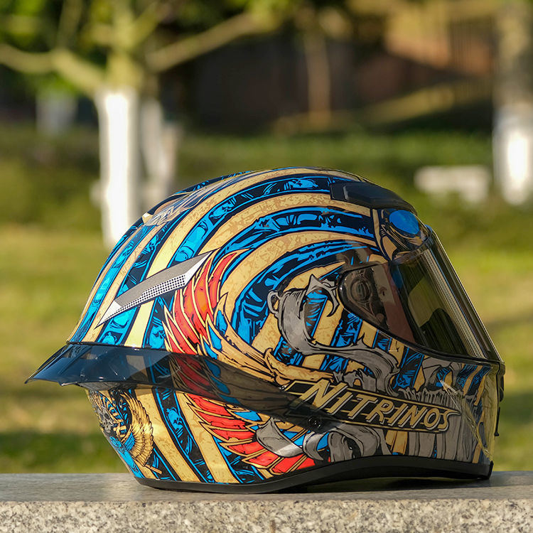 小米mi生态同款新款摩托车个性雪屋村头盔四季男女机车赛车带加长大