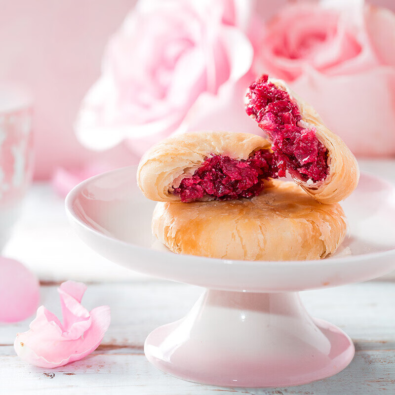 食花季玫瑰鲜花饼300g云南特产鲜花饼早餐下午茶糕点