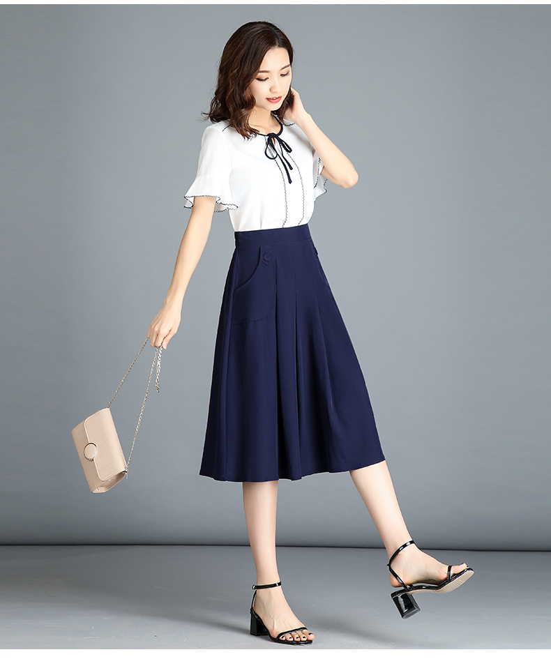 女装 半身裙 阙芸柒 中年女士夏天半身裙子夏季莫代尔棉麻女夏中长款