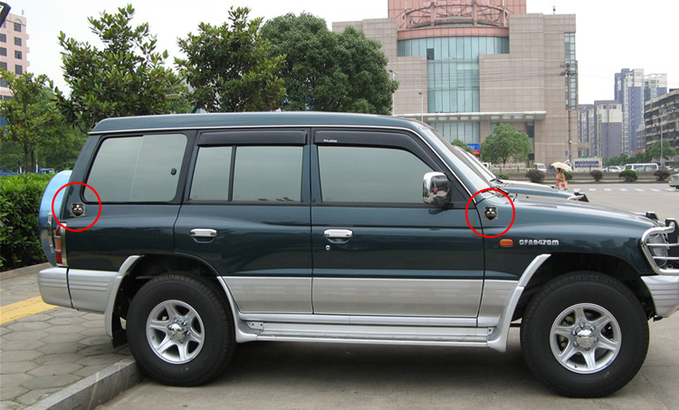 维诺亚适用于三菱v31立标v6中网标前挡贴纸车身彩条拉花侧标叶子板标