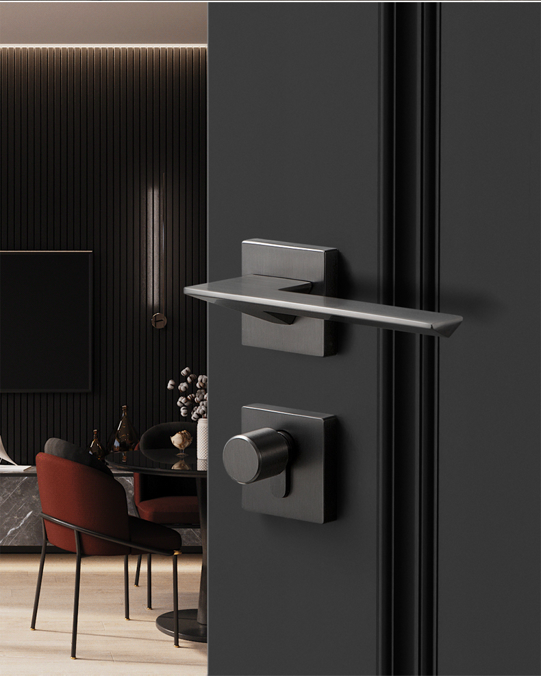 门锁室内卧室自吸 莫西卡磁吸门锁室内卧室分体锁木门自吸磁性北欧