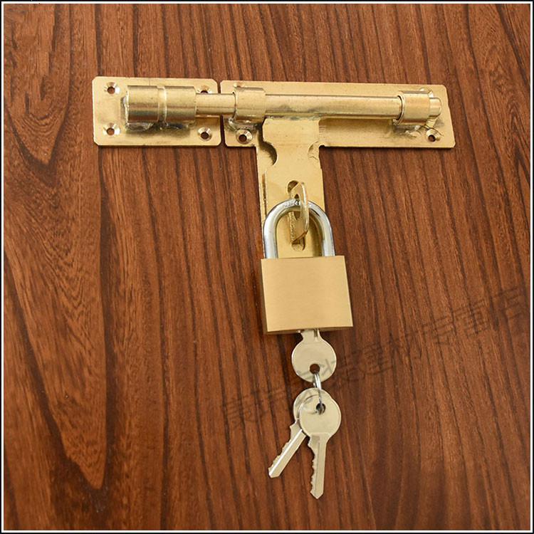 门栓明装插销中式仿古铜大门锁扣复古左右木门闩门扣门销子 12cm