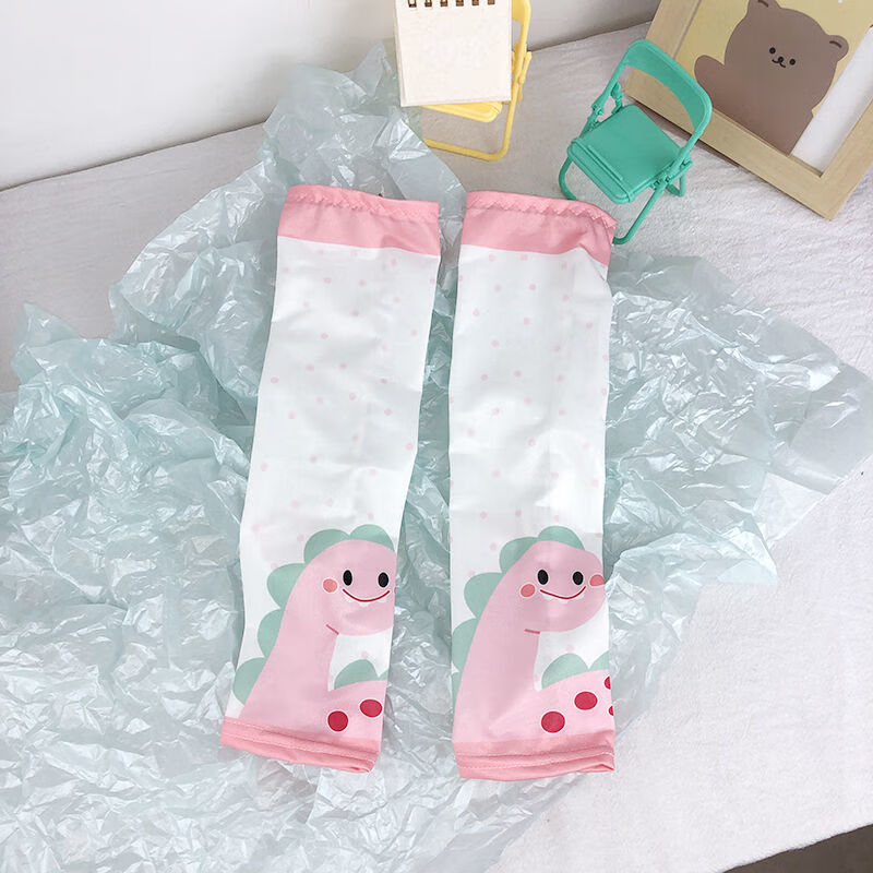 琴怡儿童卡通冰袖儿童卡通印花冰丝袖套夏季男童女童户外防晒西瓜小熊