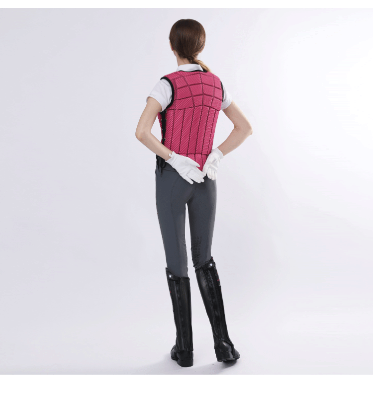 青少年马术护腿硅胶马蹄印护腿骑马护具儿童骑士装备骑马用品 m (宽版