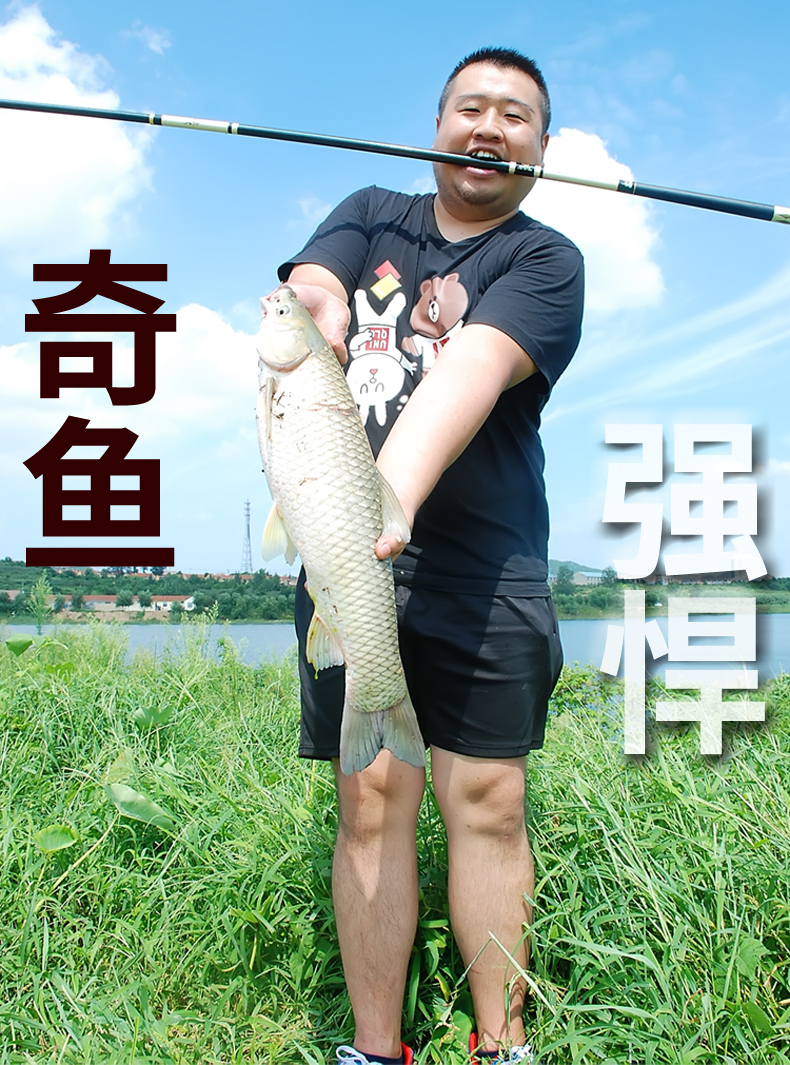 鱼竿大物竿手竿鱼杆台钓竿超轻超硬十大19调手杆钓鱼竿汉鲨二代36米轻