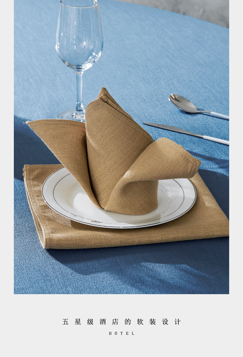 餐巾布饭店餐厅酒店用品棉麻口布专用小方巾宴会折花西餐厅口杯餐布餐