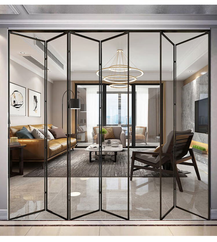 卫生间折叠门 极窄折叠门推拉门卫生间厨房阳台隔断吊轨长虹玻璃门