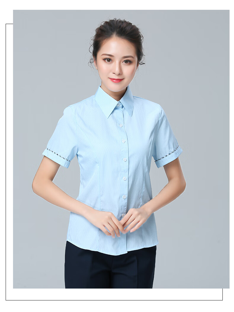 中国邮邮政工作服工装衬衫春夏局衬衫女短袖邮局工装衬衣储蓄银行邮储