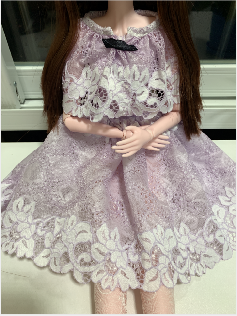 换装60cm厘米罗丽娃娃穿衣服裙子婚纱裙时装裙女孩玩具过家家 米白色