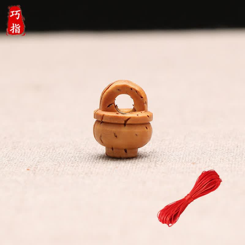 野生桃核桃蓝桃木手链纯手工雕刻桃篮压惊婴儿宝宝本命年饰品 桃蓝1颗