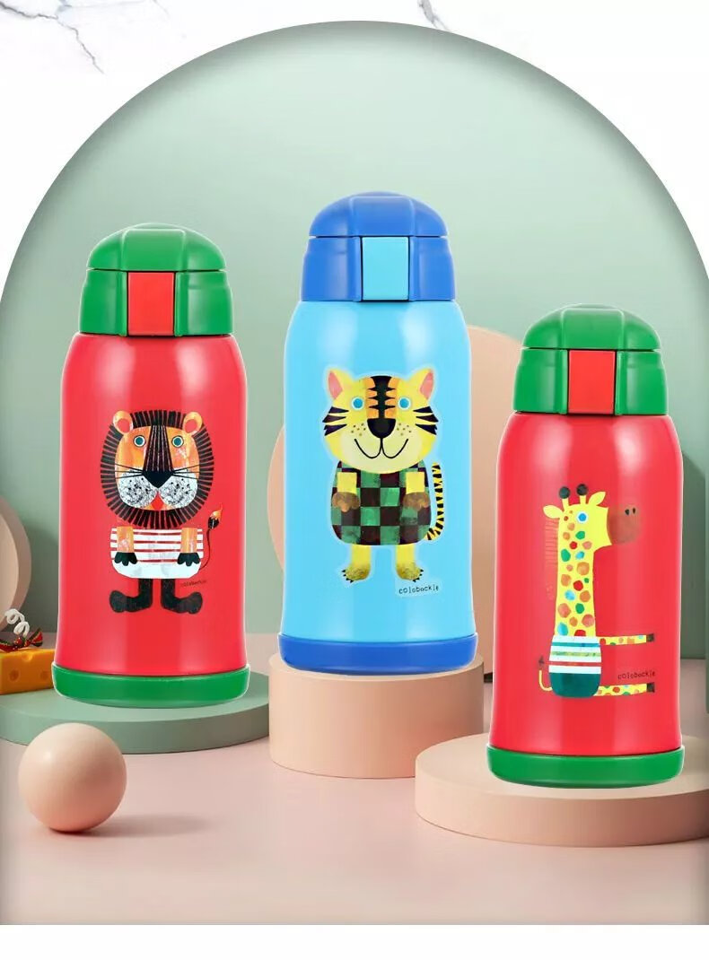 tiger/虎牌mml-c06c儿童吸管杯不锈钢保温杯一杯两用幼儿宝宝可用 mml