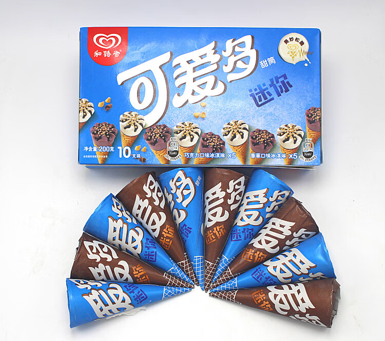 和路雪可爱多迷你甜筒冰淇淋冰激凌奶昔香草牛奶草莓味雪糕批冷饮 1盒