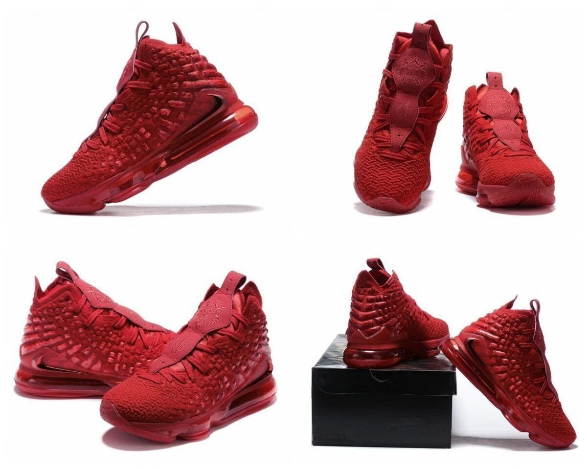 【官方旗舰】詹姆斯17代篮球鞋男鞋女鞋 黑彩红全耐磨比赛运动鞋 白橙