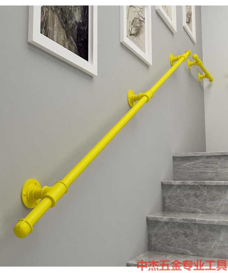 楼梯扶手简约家用铁艺壁挂室内阁楼靠墙上老人防滑扶梯幼儿园拉手朴彩
