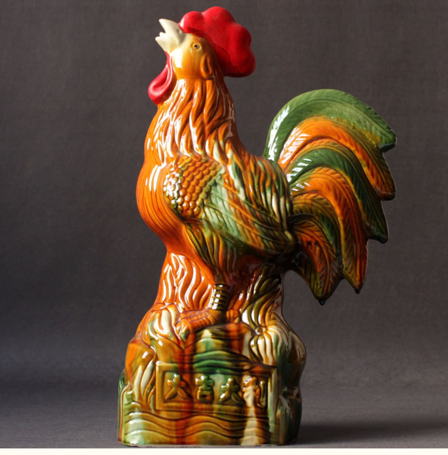 洛阳唐三彩大吉大利风水大公鸡陶瓷鸡摆件生肖工艺品居饰品摆设件