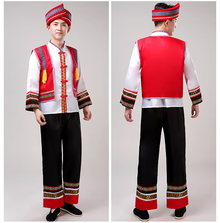 56个少数民族服装侗族男装傣族葫芦丝舞蹈演出服广西壮族表演衣服