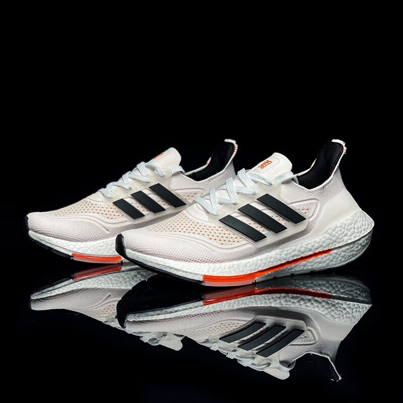 0ub21运动减震跑步鞋百搭软底飞织女鞋莆田 白黑橙 36【图片 价格