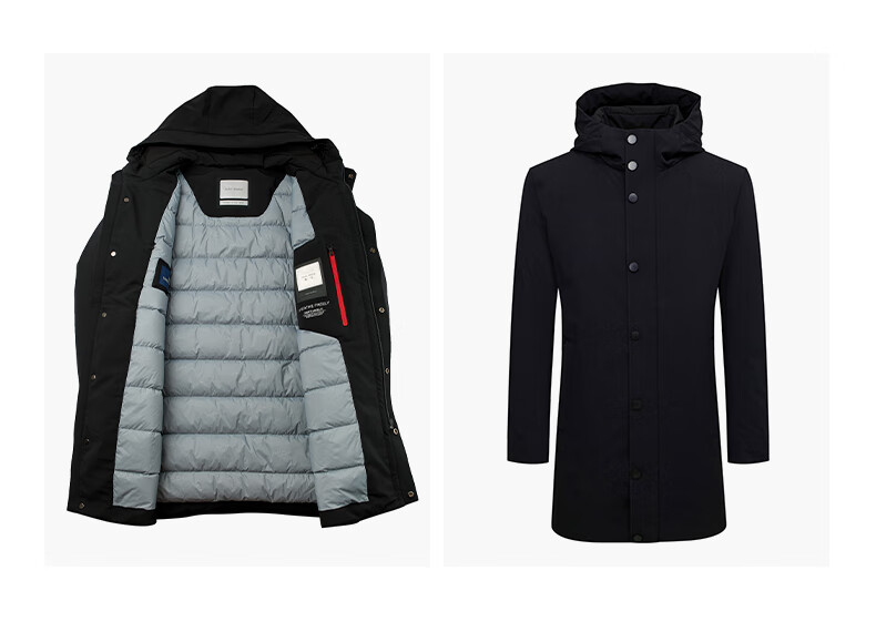 商场同款报喜鸟羽绒服冬装商务休闲男士中长款白鸭绒羽绒服厚保暖连帽