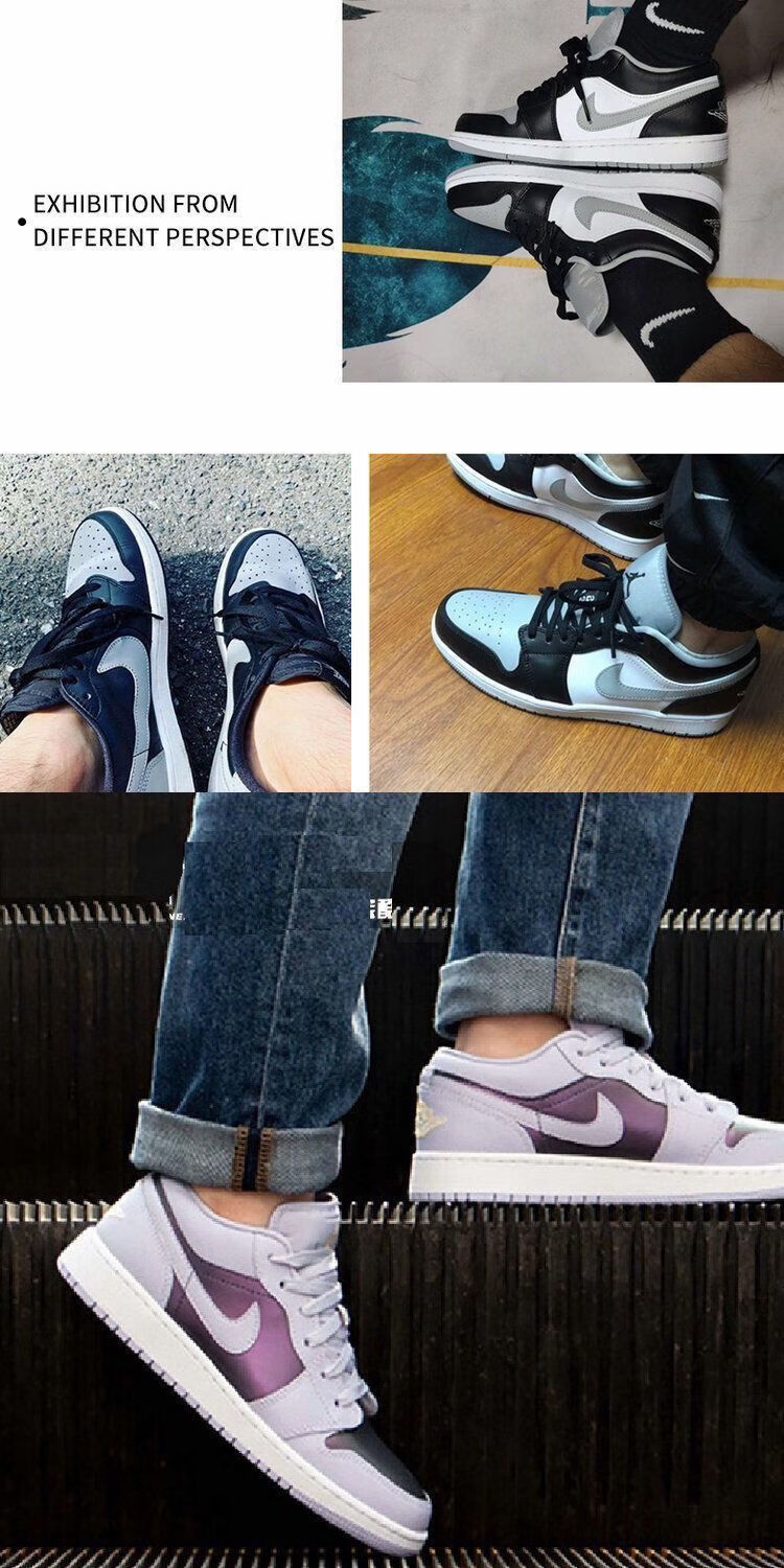 烟灰影子灰北卡蓝郭艾伦黑红脚趾巴黎纯原休闲款低帮板鞋 aj1迷彩灰