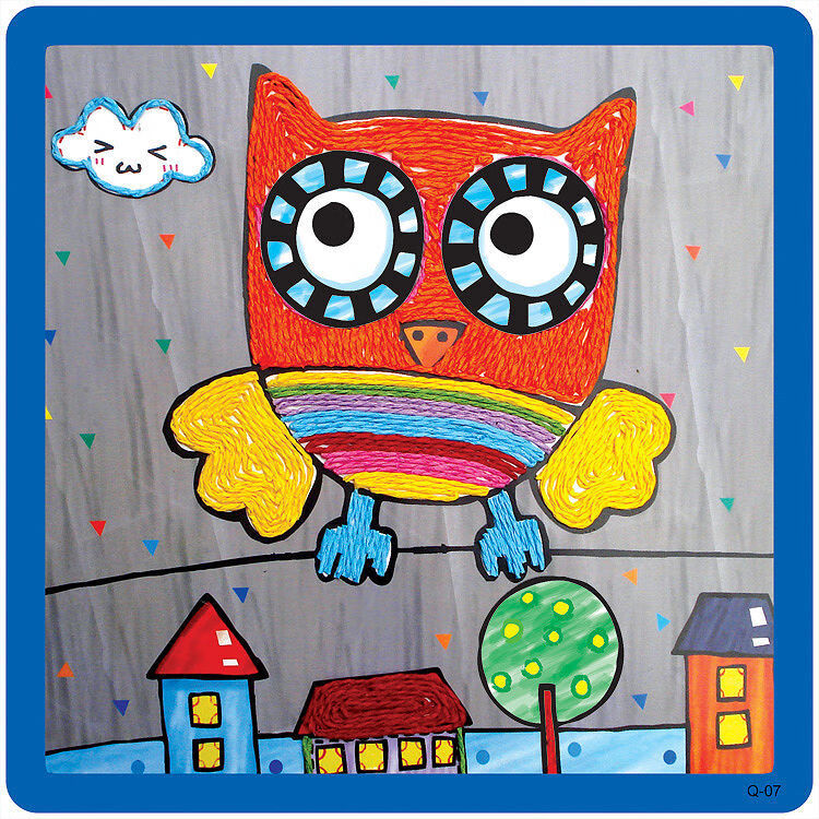 纸绳手工粘贴画diy手工制作彩色纸绳画儿童玩具立体粘贴画幼儿园q全套