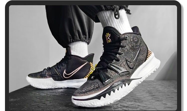 欧文7代篮球鞋数学公式黑白艺术主题莆田男女气垫实战运动鞋欧文7黑白