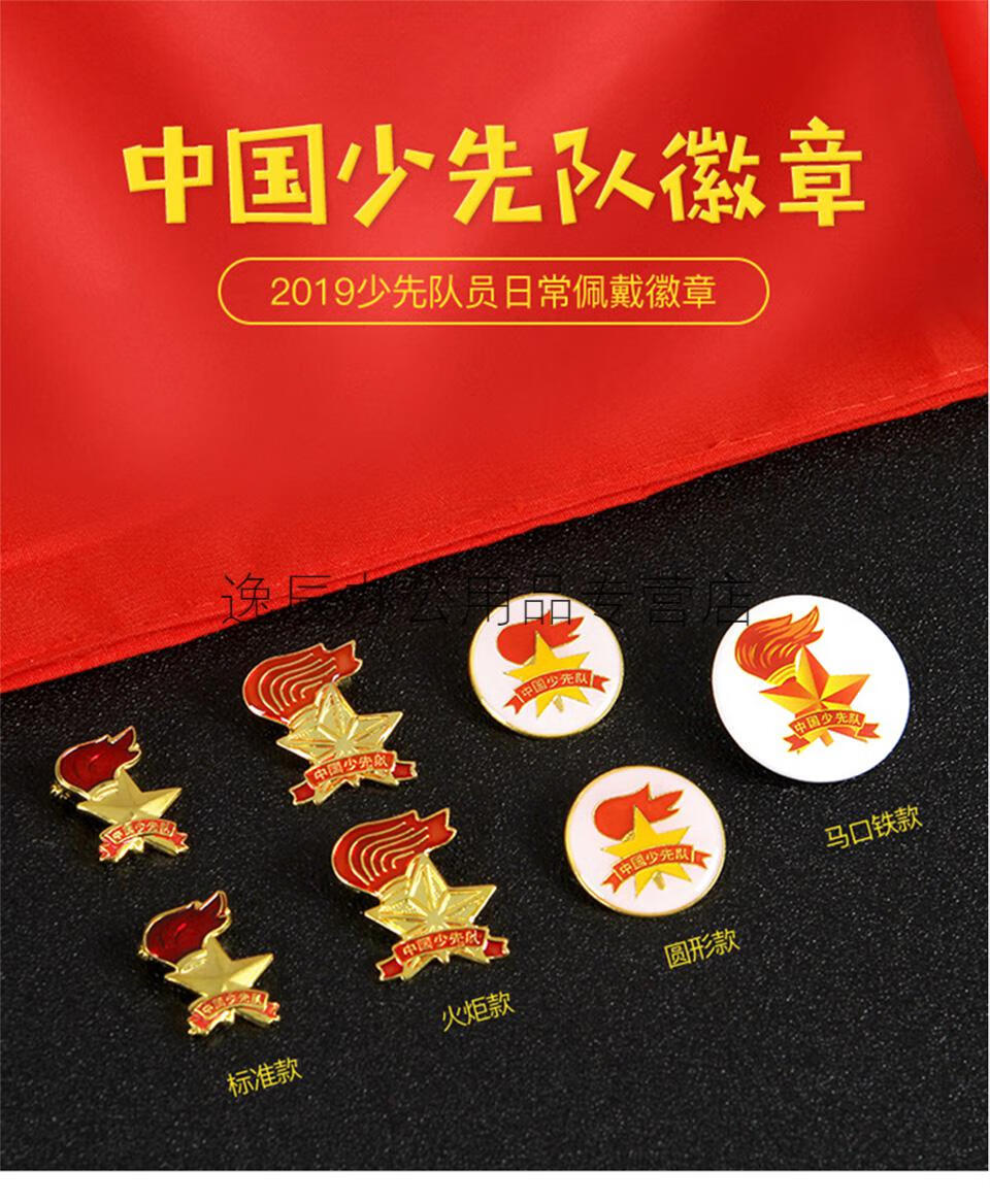 中国少先队员队徽标准型胸章徽章强力新标准款少年圆形吸铁石安全针