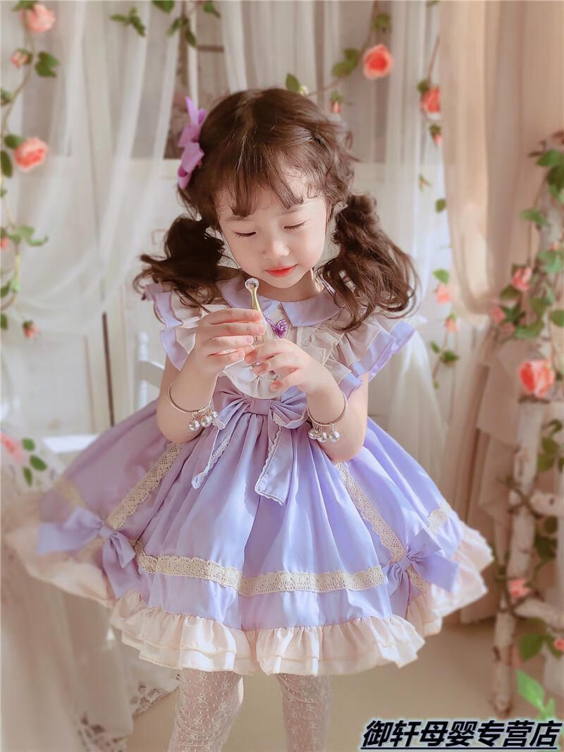 萝莉4-12岁小女孩夏季裙子女宝生日礼物小童洛丽塔芭比连衣裙夏天穿的