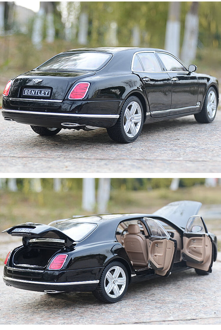 1:18宾利欧陆慕尚合金属汽车模型原厂仿真跑车儿童玩具收藏礼物摆件 1