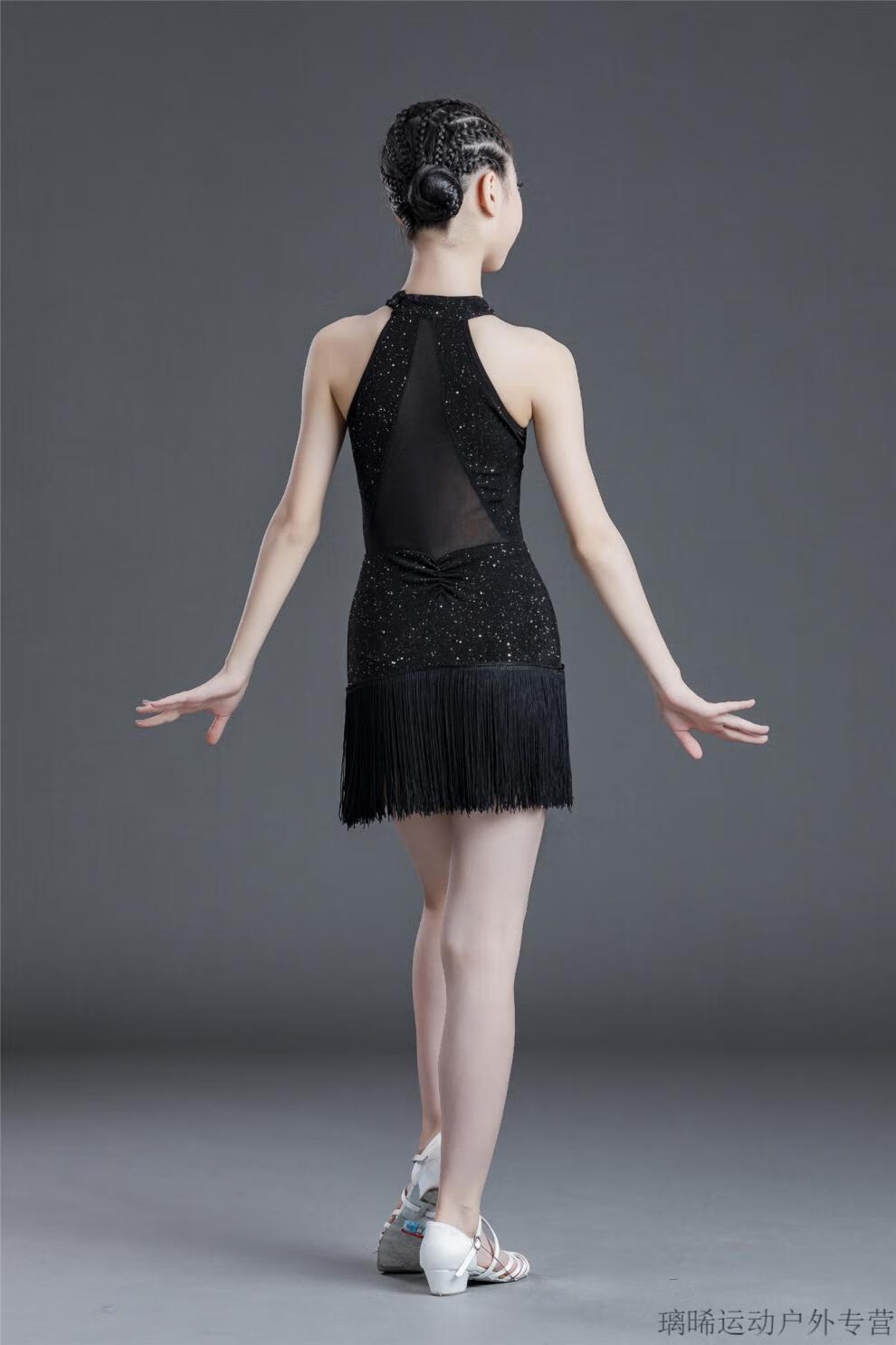 拉丁舞服李雨乔同款女童拉丁舞服装春夏少儿童连体舞蹈练功服训练比赛