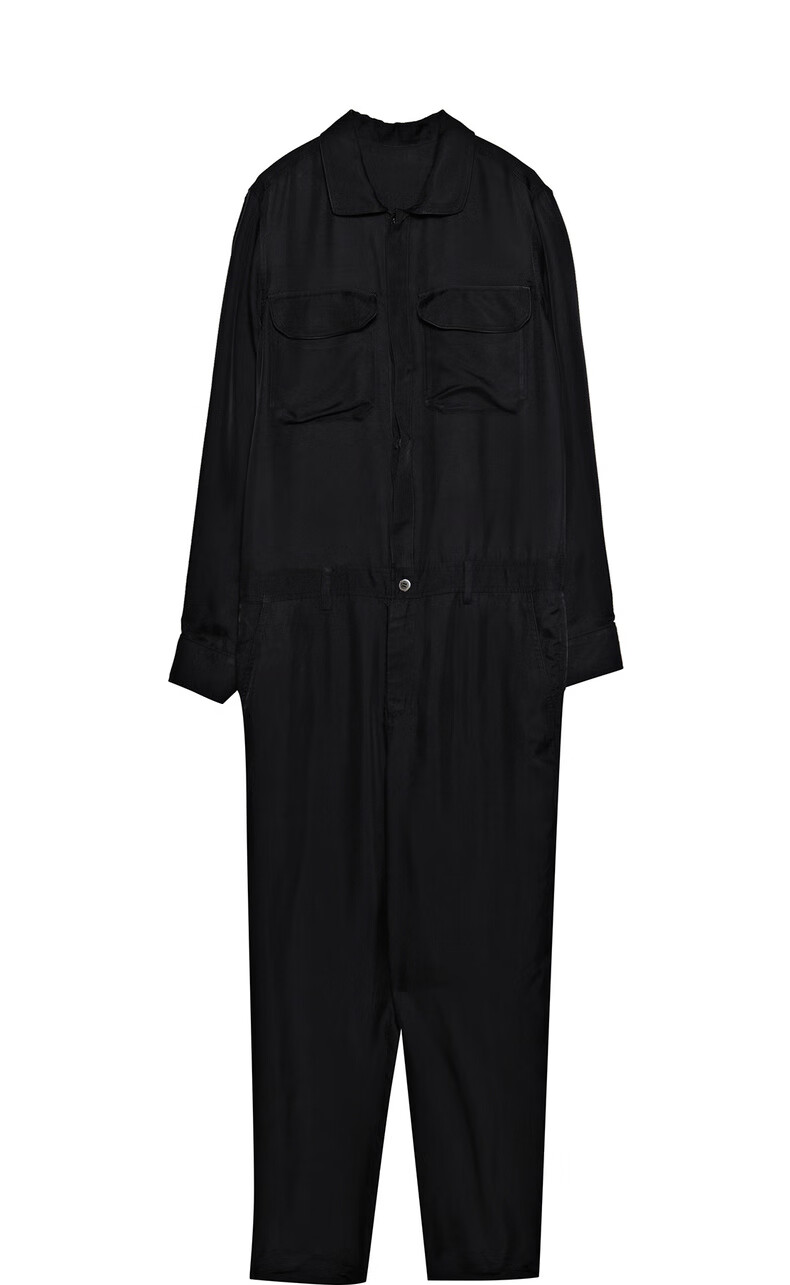 速写男装春秋夏新款连体裤休闲时尚舒适简约工装日系易搭潮 001本黑 m