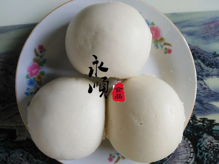 1500g山东农家手工竹签子馒头老面馒头喜饽饽年货馍馍