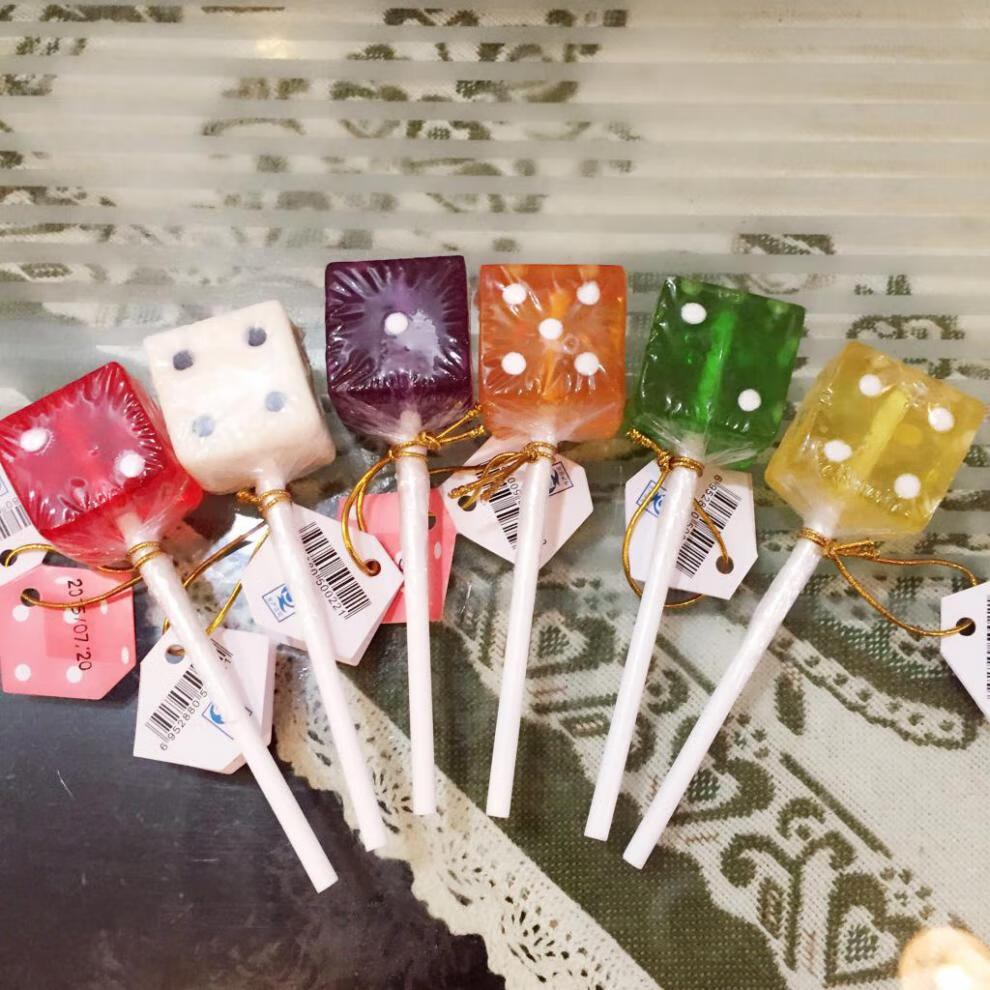 骰子棒棒糖百嘉尚骰子棒棒糖可爱创意零食儿童圣诞节礼物水果味糖果