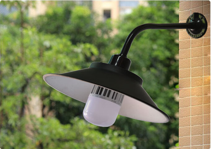 户外路灯铝罩防水马路灯罩弯杆灯过道灯门口壁灯室外照明灯34cm直径