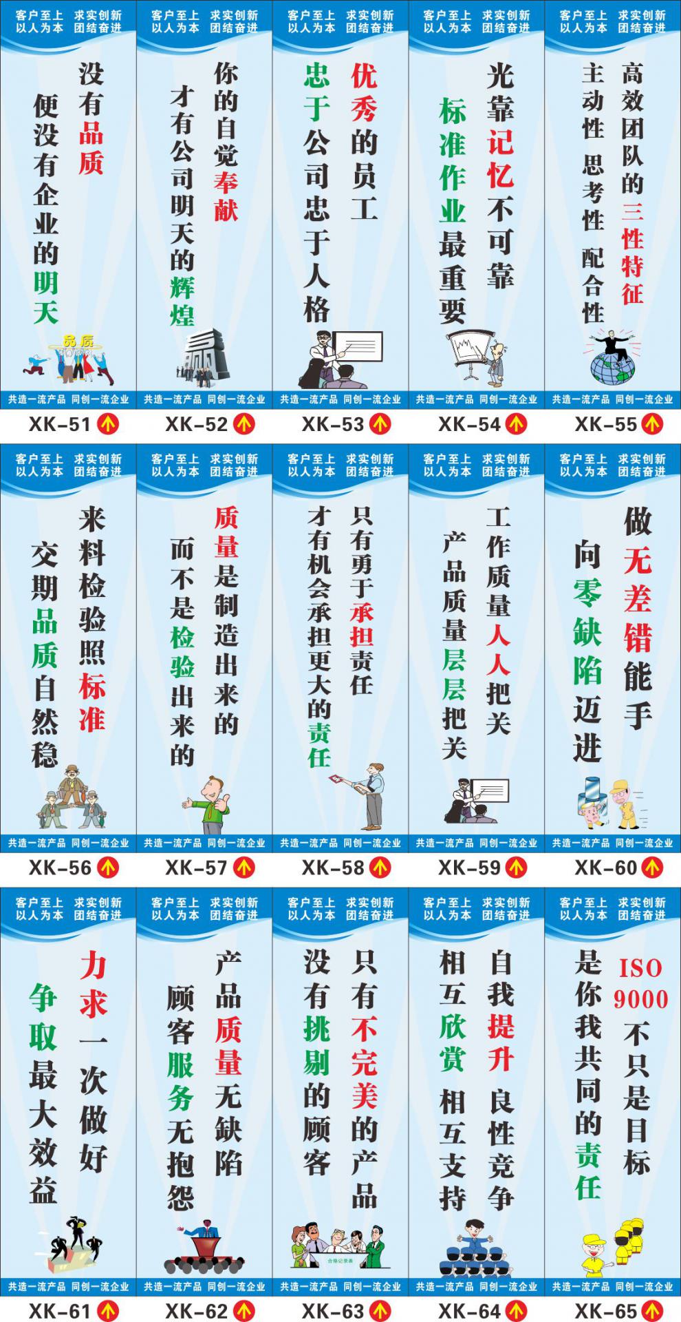 企業文化品質標語口號 工廠車間7s標識質量標牌 生產掛圖管理 kt板