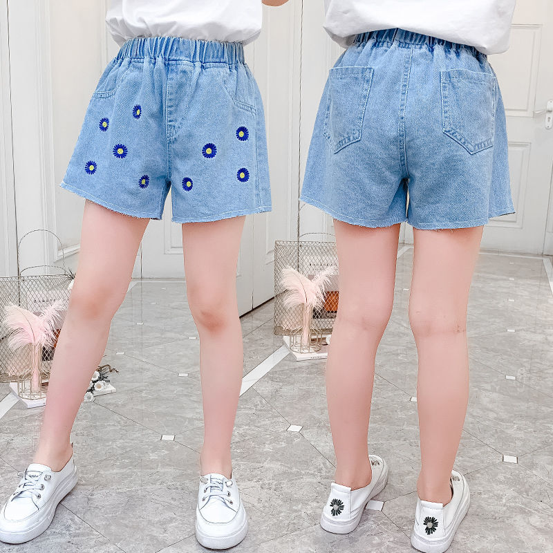 子12一15岁中大儿童裤子夏款女大童12岁热裤外穿夏装高腰宽松宝宝裤