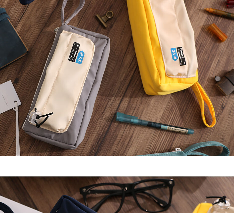 创际大容量笔袋ins日系帆布笔袋简约女孩多功能网红文具盒文具袋学生