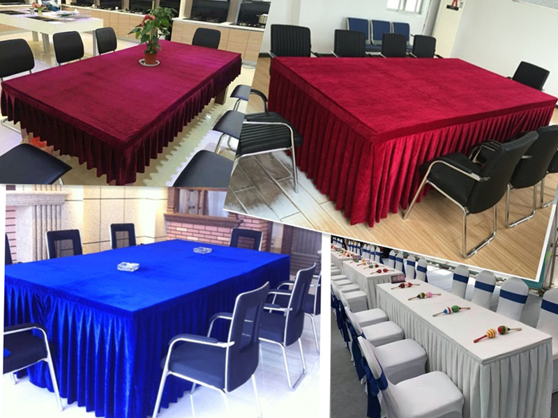 源优邦 定制会议桌布金丝绒桌裙长方形办公室签到活动丝绒乒乓球桌布