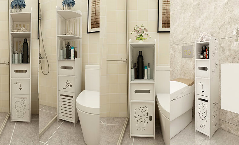 元良马桶旁边的放纸置物架浴室边柜角柜卫生间夹缝收纳防水落地厕所