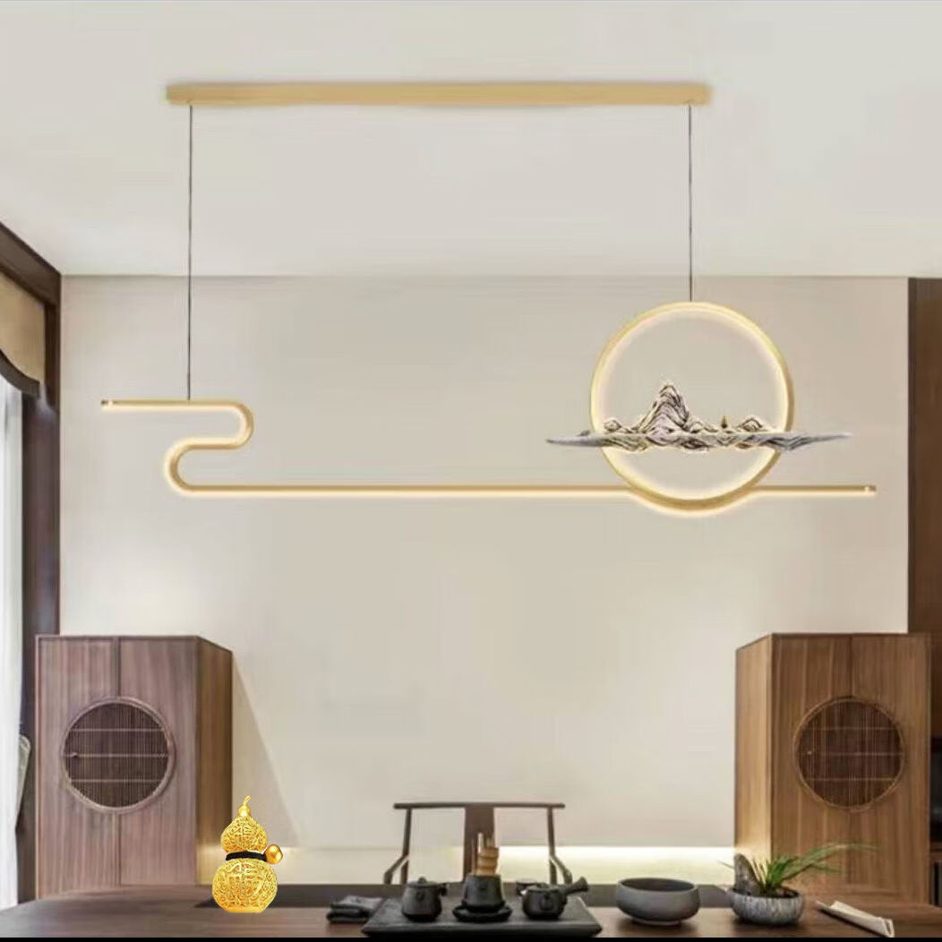 asnaghi 新中式茶室吊灯led餐厅前台灯中国风创意假山设计师经典网