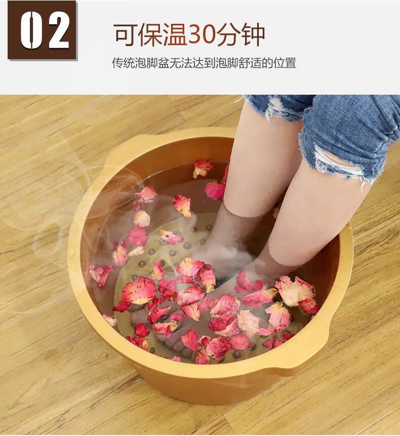 足浴桶塑料足疗店洗脚桶家用加厚加深足底按摩洗脚盆沐足桶泡脚桶紫色