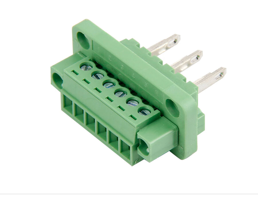 万特弗pcb免焊接线端381508间距穿墙式接线端子公母座铜对插电线接头