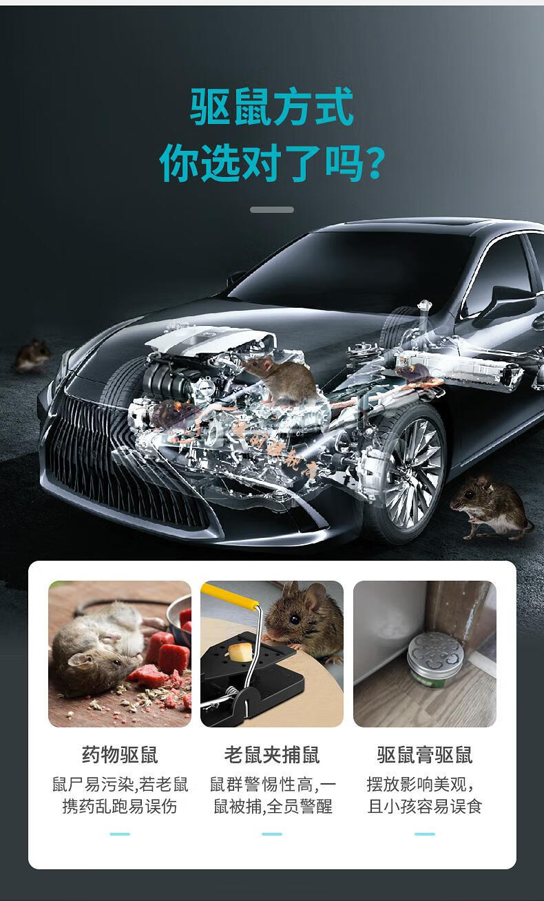 车仆驱鼠剂车头老鼠驱赶汽车驱鼠防鼠神器车用发动机舱仓车载喷雾t1